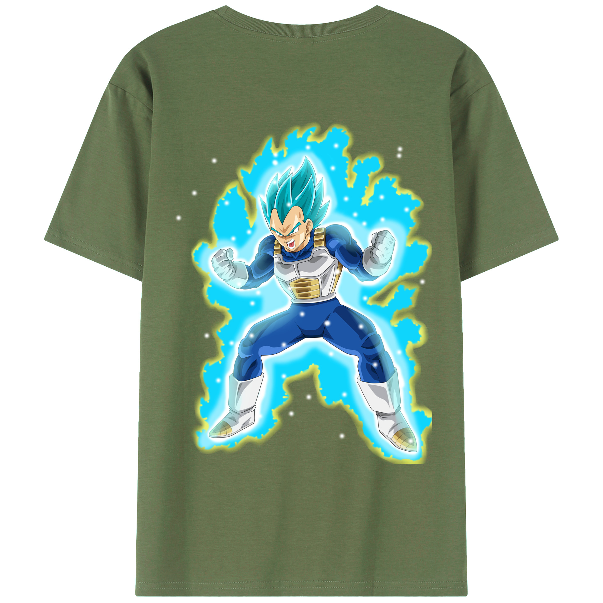 （画像用） ドラゴンボール ベジータ四世（Bejīta Yonsei）DRAGON BALL Vegeta IV 綿100％ メンズ半袖Tシャツ（バックプリント） 通気性
